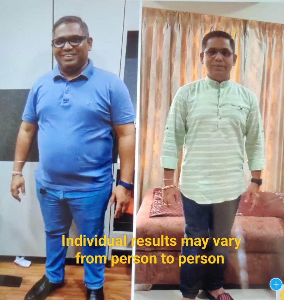 Dinesh Mohite's weight loss transformation with Online weight loss community