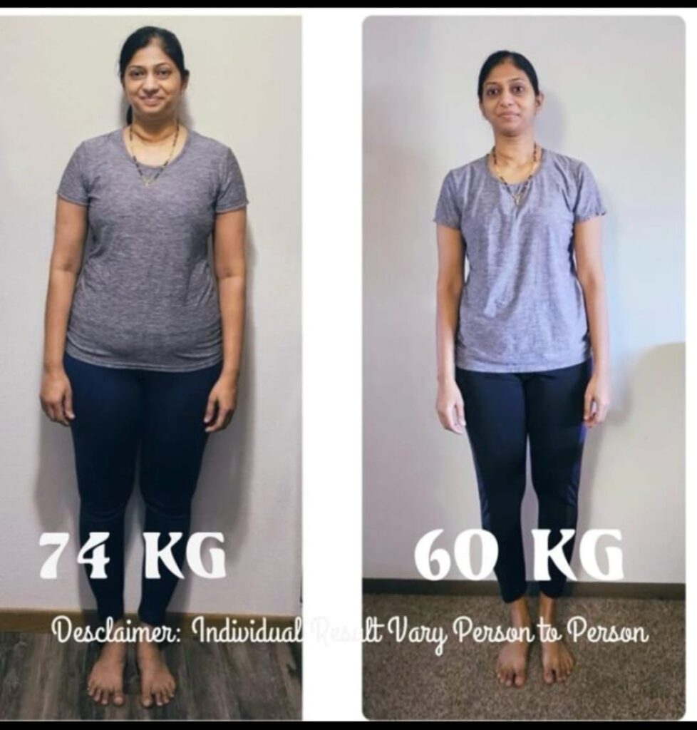 Swapnali Chaudhary's weight loss transformation with Online weight loss community