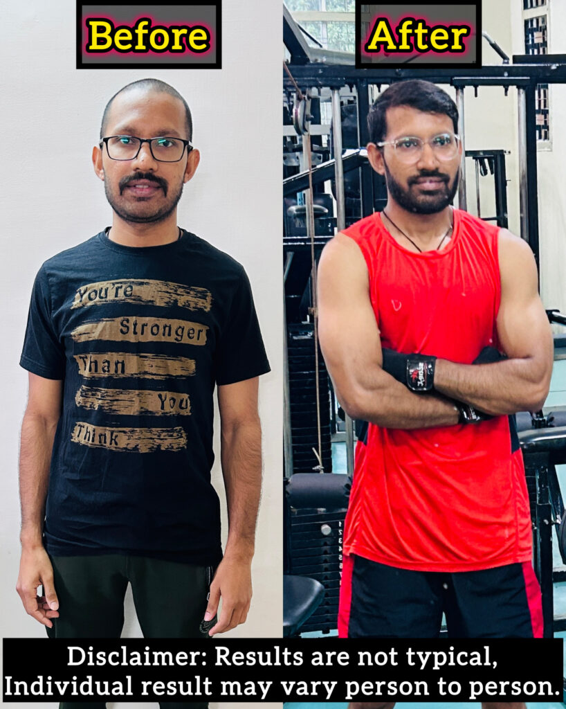 Arun Dewangan's weight loss transformation with Online weight loss community