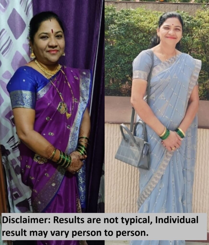 Sangita Bhuzade's weight loss transformation with Online weight loss community